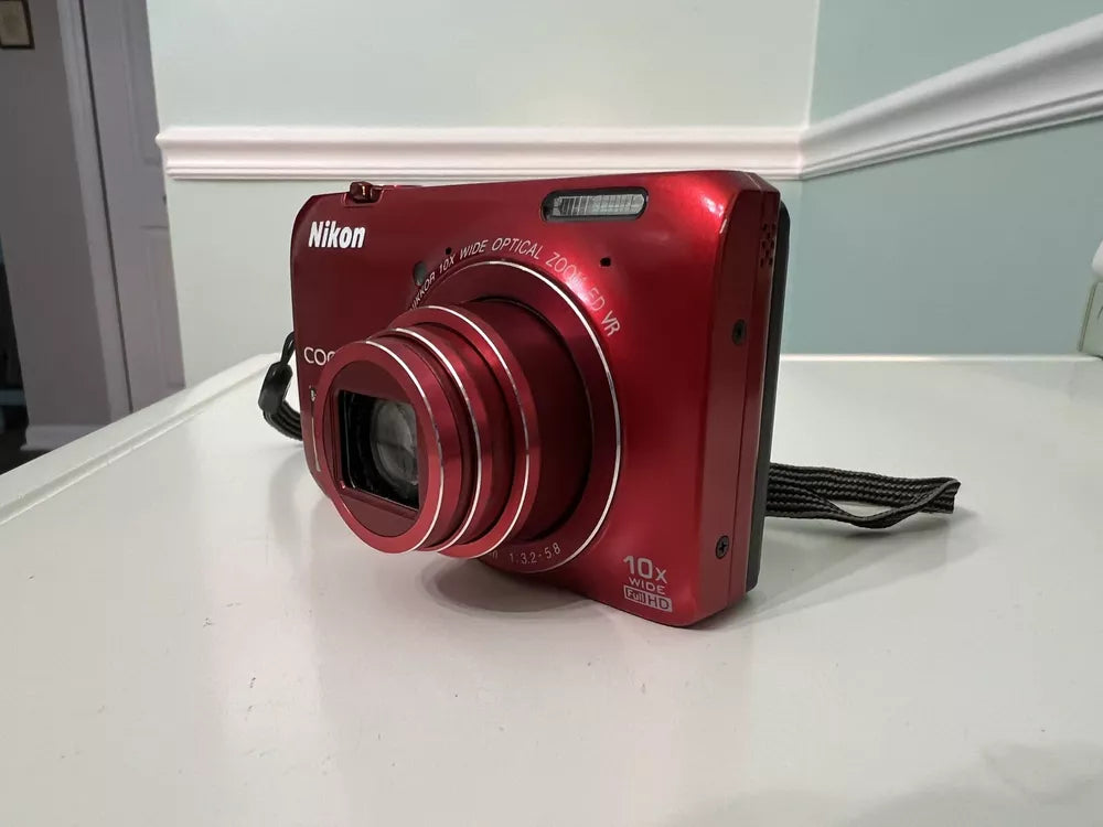 Used 🍇₊˚💜 Nikon COOLPIX S6300 (Red) 16.0MP Compact Digital Camera with 10x Optical Zoom 🍥🎀📷