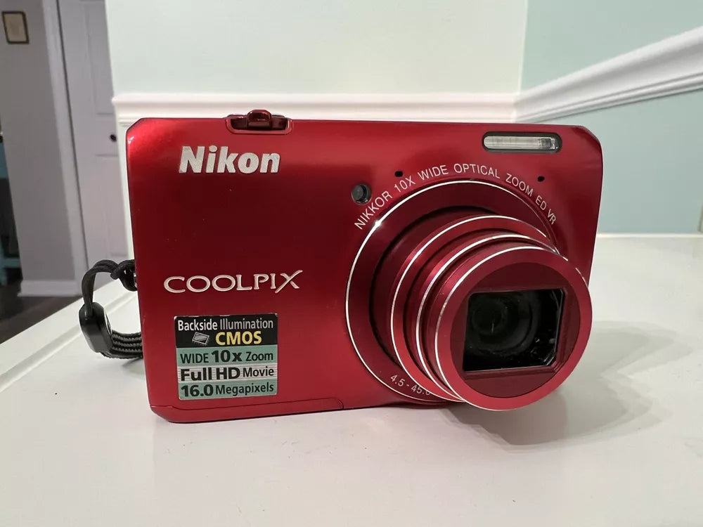 Used 🍇₊˚💜 Nikon COOLPIX S6300 (Red) 16.0MP Compact Digital Camera with 10x Optical Zoom 🍥🎀📷