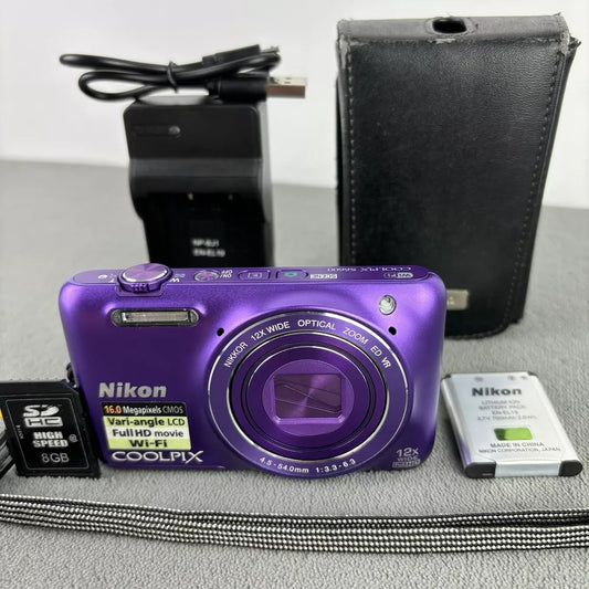 🍇 ₊˚💜 Nikon COOLPIX S6600 Digital Camera (Rare Purple) 16.0MP with 12x Zoom - Complete Set 🍥 🎀📷
