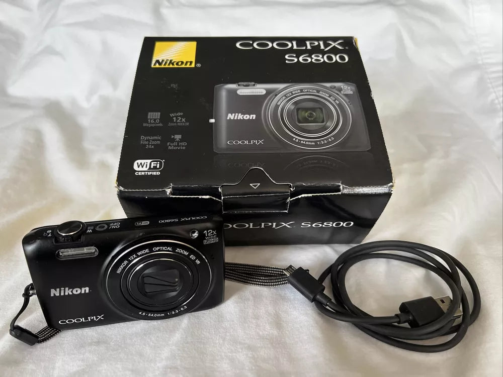 Used 🍇₊˚💜 Nikon Coolpix S6800 16.0MP Compact Digital Camera with 12x Optical Zoom 🍥🎀📷