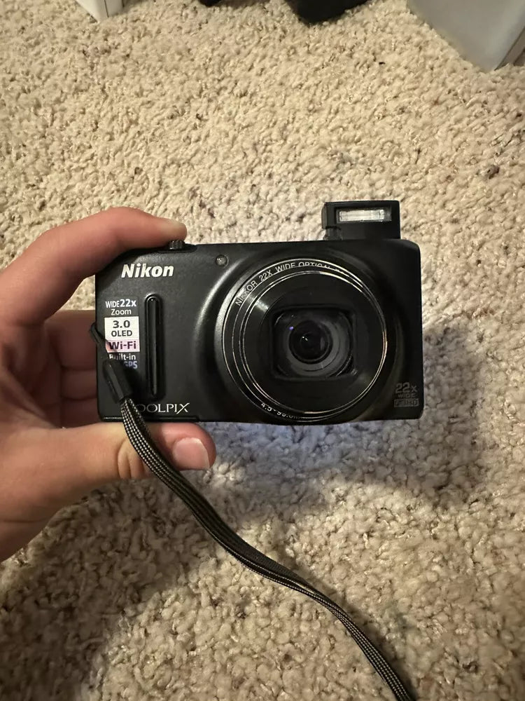 Used 🍇₊˚💜 Nikon Coolpix S9500 18.1 MP Digital Camera (Black) 🍥🎀📷