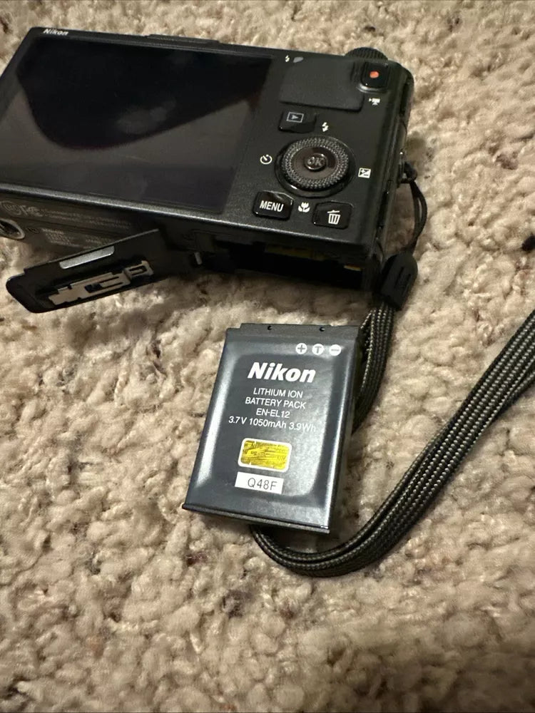 Used 🍇₊˚💜 Nikon Coolpix S9500 18.1 MP Digital Camera (Black) 🍥🎀📷