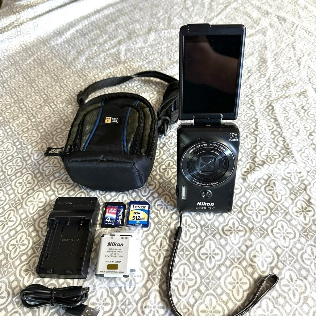 🍇 ₊˚💜 Nikon COOLPIX S6900 16.0MP Digital Camera (Black) with 12x Zoom and Wi-Fi 🍥 🎀📷