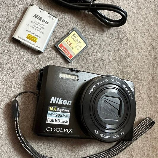 🍇 ₊˚💜 Nikon COOLPIX S7000 16 MP Compact Digital Camera (Black) 🍥 🎀📷
