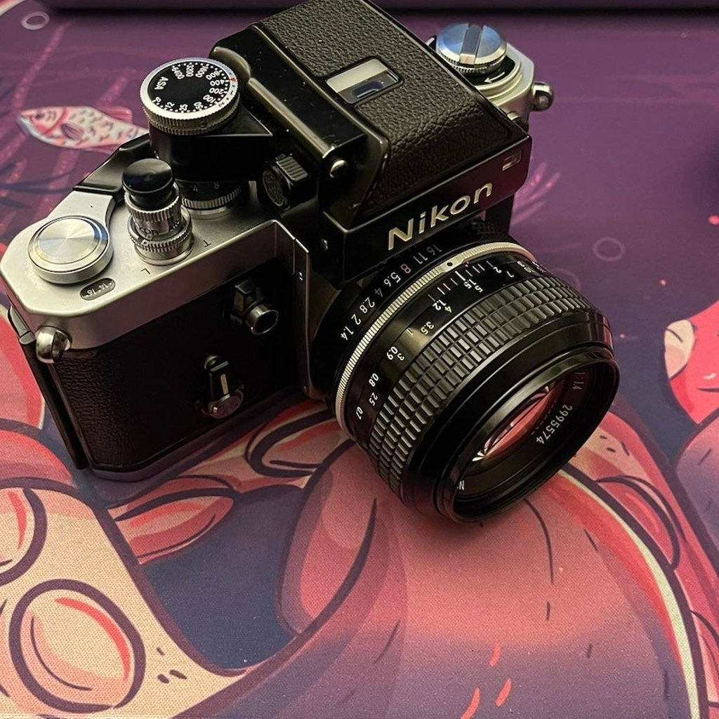 🍇 ₊˚💜 Nikon F2 Film Camera (Silver) with 35mm and 50mm Lenses 🍥 🎀📷