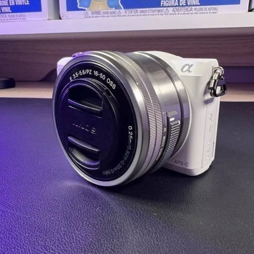 🍇 ₊˚💜 Sony Alpha a5000 Mirrorless Digital Camera (White) with 16-50mm Lens 🍥 🎀📷