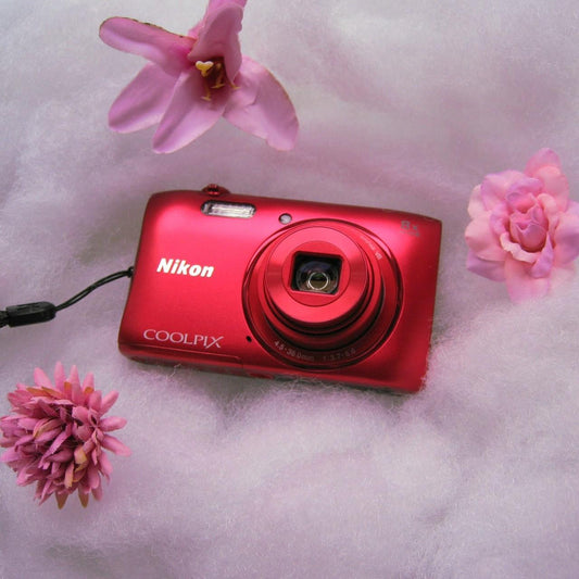 Used Red Nikon Coolpix S3600 Digital Camera